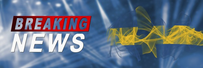 Sweden Breaking News, Smoke Flag Background