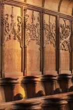 Choir stalls, (1505-1508), late Gothic tracery, St., Sankt, Saint