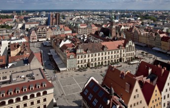 View from the tower of St Elisabeth's Church to the south-east across the market to St Maria