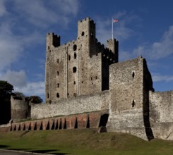 Built 1100-1135, view from the north-east of the core building completed in 1127, wall tower on the