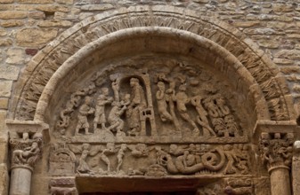 Anzy-le-Duc Burgundy priory church built 11-12 c. Portal in the southern monastery wall in the