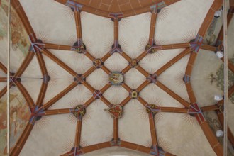 North aisle, vault in the 4th bay, keystones Church of St., Church of St., St., St., Saint