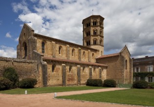 Anzy-le-Duc Burgundy priory church built 11-12 c. General view from south-west, St., Saint, Saint