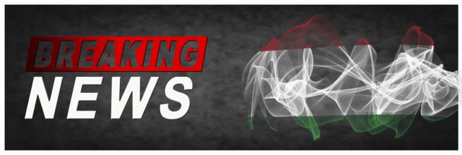 Hungary Breaking News, Smoke Flag Background