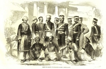 Military and munity mutiny views group of Sepoy's soldiers at Lucknow, Uttar Pradesh, India, Asia