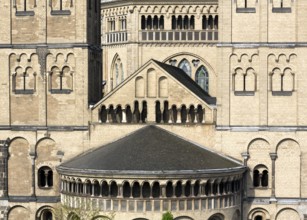 View from east, detail east conche, gable and decagon, St., Sankt, Saint