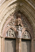 West portal, tympanum with angels and Madonna, St., Sankt, Saint