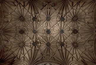 Hieronymus monastery, church, vault with metal emblem discs, St., Sankt, Saint