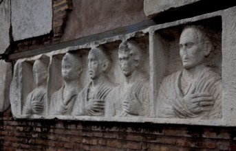 Ancient family tomb of Hilarius Fuscus, portrait reliefs