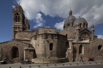 11th century view from east behind Cathedrale de la Major, built 1852-92, St., Sankt, Saint