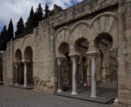 Medina Azahara, ruins of the palace city. Palace complex upper basilica building detail