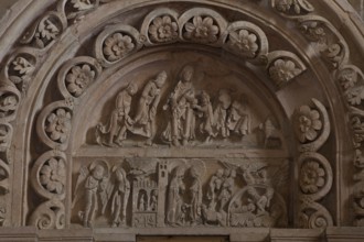 Vezelay, Basilica of Ste-Marie-Madeleine. Interior. Porch south side portal depicts the childhood