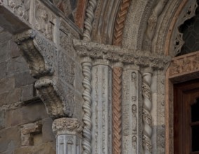 Italy Bergamo 89432 Santa Maria Maggiore north portal built from 1353 Detail