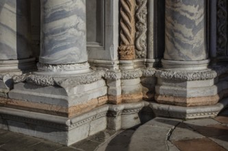 Italy Venice Zanipolo Church -290 West portal (detail) built in 1460 in Renaissance style Column