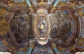 Mater Dolorosa Chapel, built in 1725-27 by Christoph Hackner, interior view into the vault, St.,