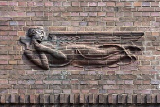 Hamburg, Ohlsdorf cemetery, new crematorium, built 1926-1933 by Fritz Schumacher. Brick decorations