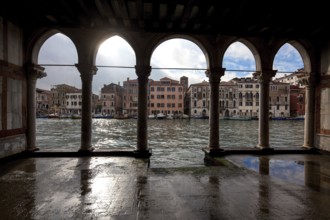 Venice, Ca'd'Oro, palazzo on the Grand Canal, built 1421-42 by Bartolomeo Bon, loggia on the ground