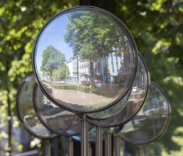 Krefeld, Ostwall, glass lenses by Adolf Luther Linsenallee from 1990