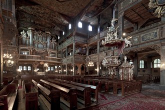 Interior facing north-west, built 1656-57, organ 1666-69 by G. Klose, pulpit 1729 by A. G.