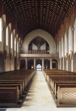 St Anton's parish church 1927 by Michael Kurz, interior, view to the organ, St, Sankt, Saint