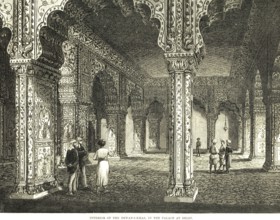 Interior of dewan-I-khas in the palace at Delhi, India, Asia