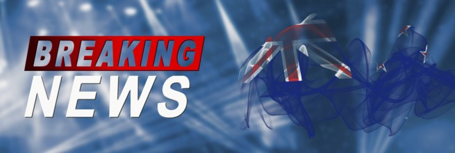 New Zealand Breaking News, Smoke Flag Background