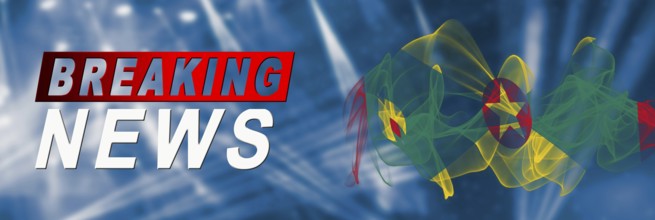 Grenada Breaking News, Smoke Flag Background