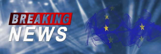 European Union Breaking News, Smoke Flag Background