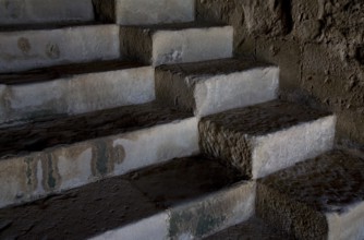 Castle, main staircase with staggered steps, St., Saint, Saint