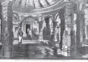 Temple Interior of Jain temple at Dailwarra or Dilwara, Mount Aboo or Mount Abu, Rajasthan, India,