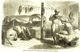 Interior of a subaltern's tent, Delhi, India, Asia