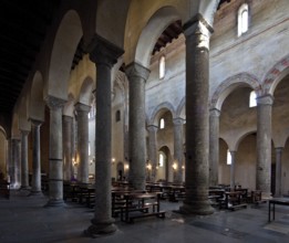 Italy Como Church of San Abbondio Nave n south-east 12th century in the nave brick round pillars