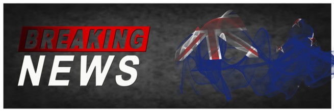 New Zealand Breaking News, Smoke Flag Background