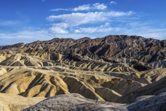 Hikers at Zabriskie Point, Death Valley National Park, California, USA, North America