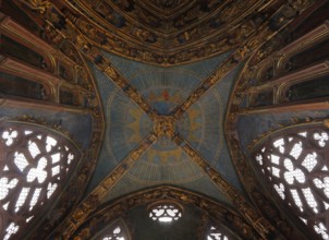 Porch, view into the vault, church built under Emperor Charles IV in 1355 - 1358 as the first