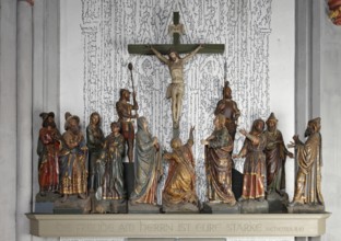 Fragments of the old high altar, now in the north aisle, St., Sankt, Saint