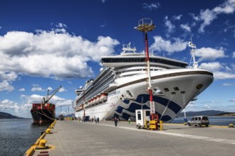 Cruise ship Sapphire Princess in the harbour of Ushuaia, Argentina, South America