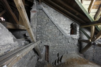 Above the choir vault, view of the south wall of the northern choir flank tower Church of St.,