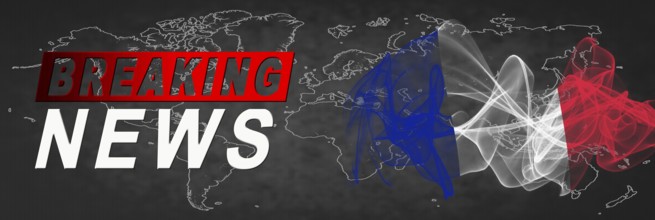 France Breaking News, Smoke Flag Background