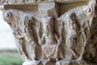 Moissac, Saint-Pierre Abbey, cloister, capital with Daniel in the lions' den