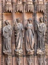 Strasbourg Cathedral, Cathédrale Notre-Dame de Strasbourg, northern west portal, wall figures: