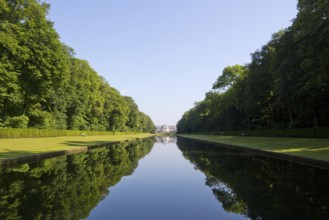 Castle park, view over the mirror pond to the castle