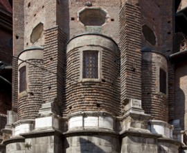 Italy Pavia 89685 Cathedral begun 1488 south-east sacristy partial view from outside