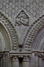 Consecrated in 1077, nave north arcades, figurative relief of a lion and an eagle, St., Sankt,