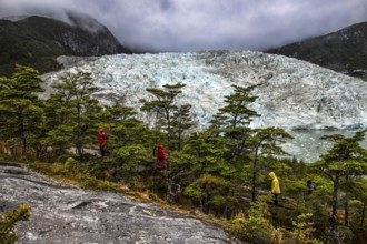 Excursion, trekking tour to the Pia Glacier, Cordillera Darwin, north-east foothills of the Beagle