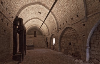 Cistercian monastery founded in 1146, storeroom, interior facing south with remains of a historic