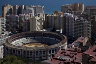 Spain Andalusia Málaga High-rise district at the harbour and bullring 52756b