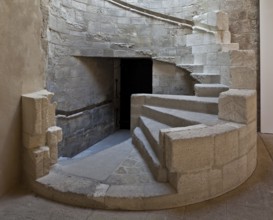 Frankr Montmajour b Arles Benedictine Abbey 59854 Remains of the spiral staircase in the chapter