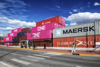 Container in the harbour of Ushuaia, Argentina, South America