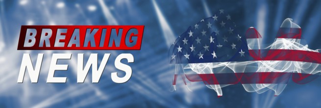 United States Breaking News, Smoke Flag Background